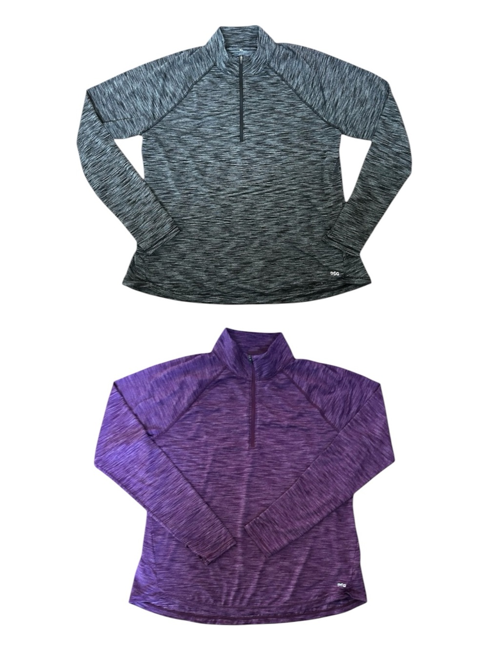 2 DSG Women’s 1/4 Zip Heathered Grey and Purple